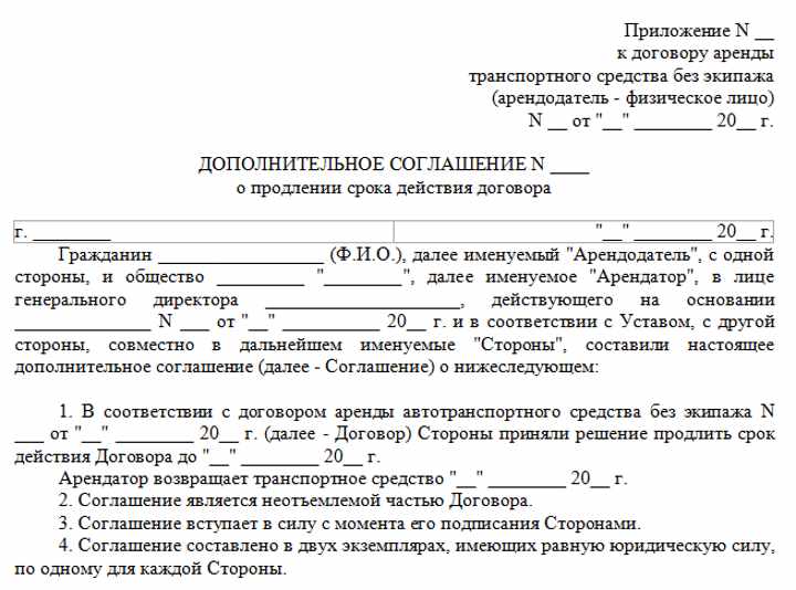 Дополнительное соглашение к договору аренды нежилого помещения образец